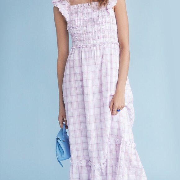 English Factory Dresses & Skirts - English Factory Plaid Midi Dress with Ruffles - NWOT, Excellent Condition